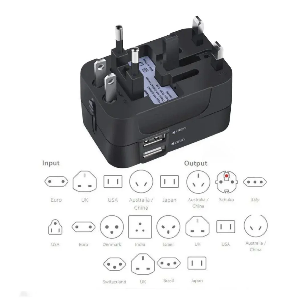 Caja Master Adaptador de Enchufe Viaje Universal Europa Reino Unido Estados Unidos Australia (25 Piezas) - Imagen 4