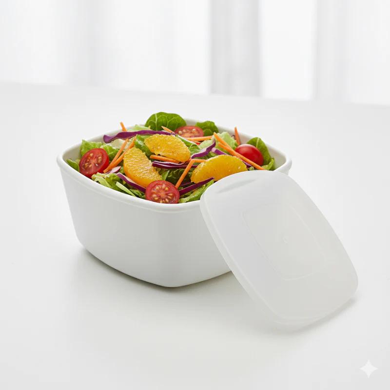 Recipiente Tazón Cuadrado de Vidrio Opalino 14 cm con Tapa iLuminarc FLSW55 - Imagen 2