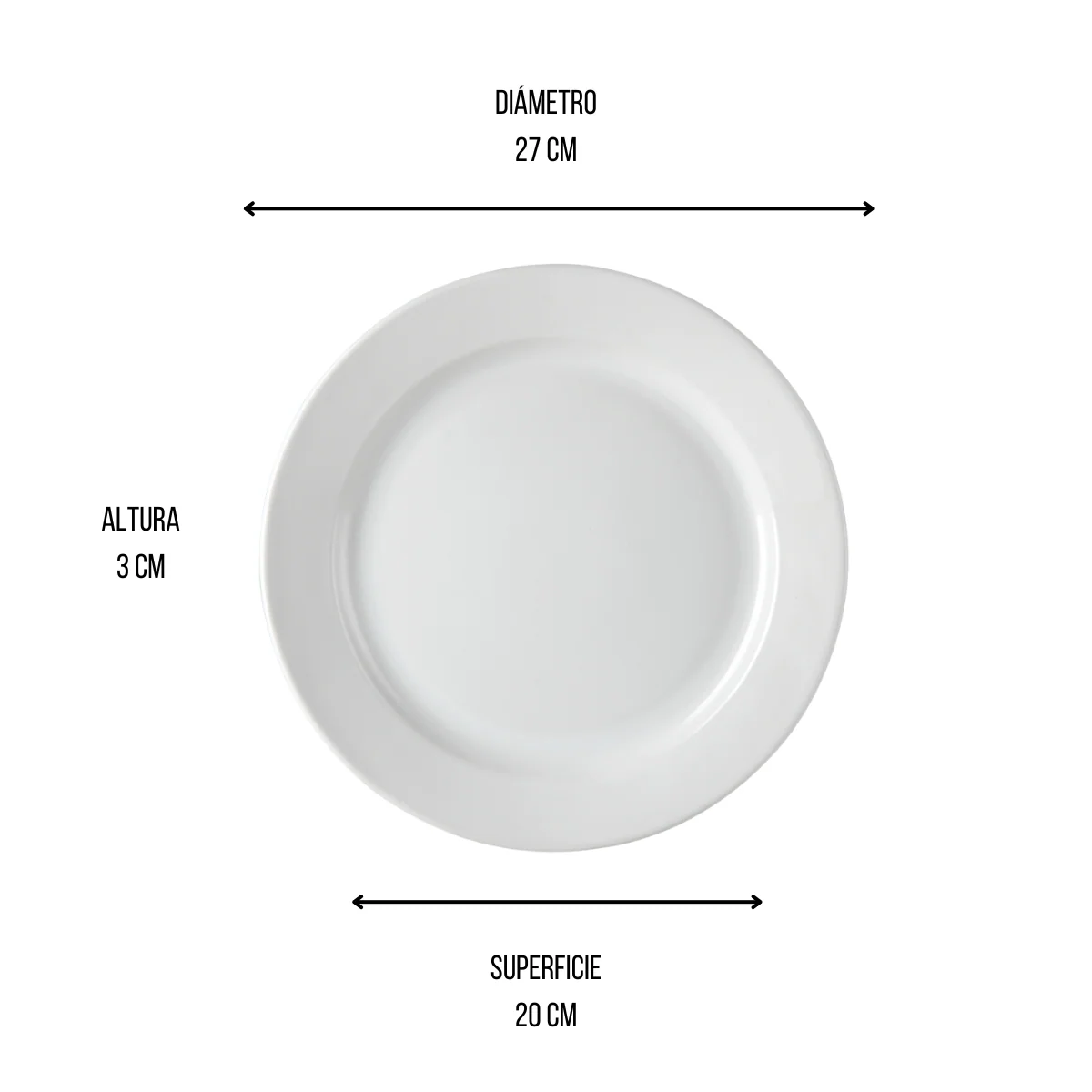 Plato Trinche 27 cm Blanco Barcelona Cerámica Loza Santa Anita 320156 - Imagen 2
