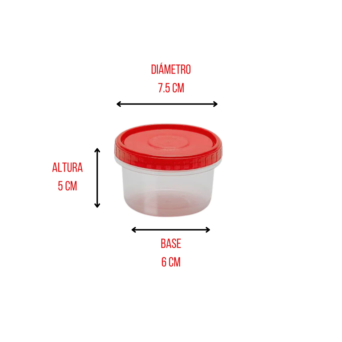 Juego de 5 Recipientes Mini con Tapa Herméticos de Plástico 100 ml 1919 Cubasa - Imagen 2