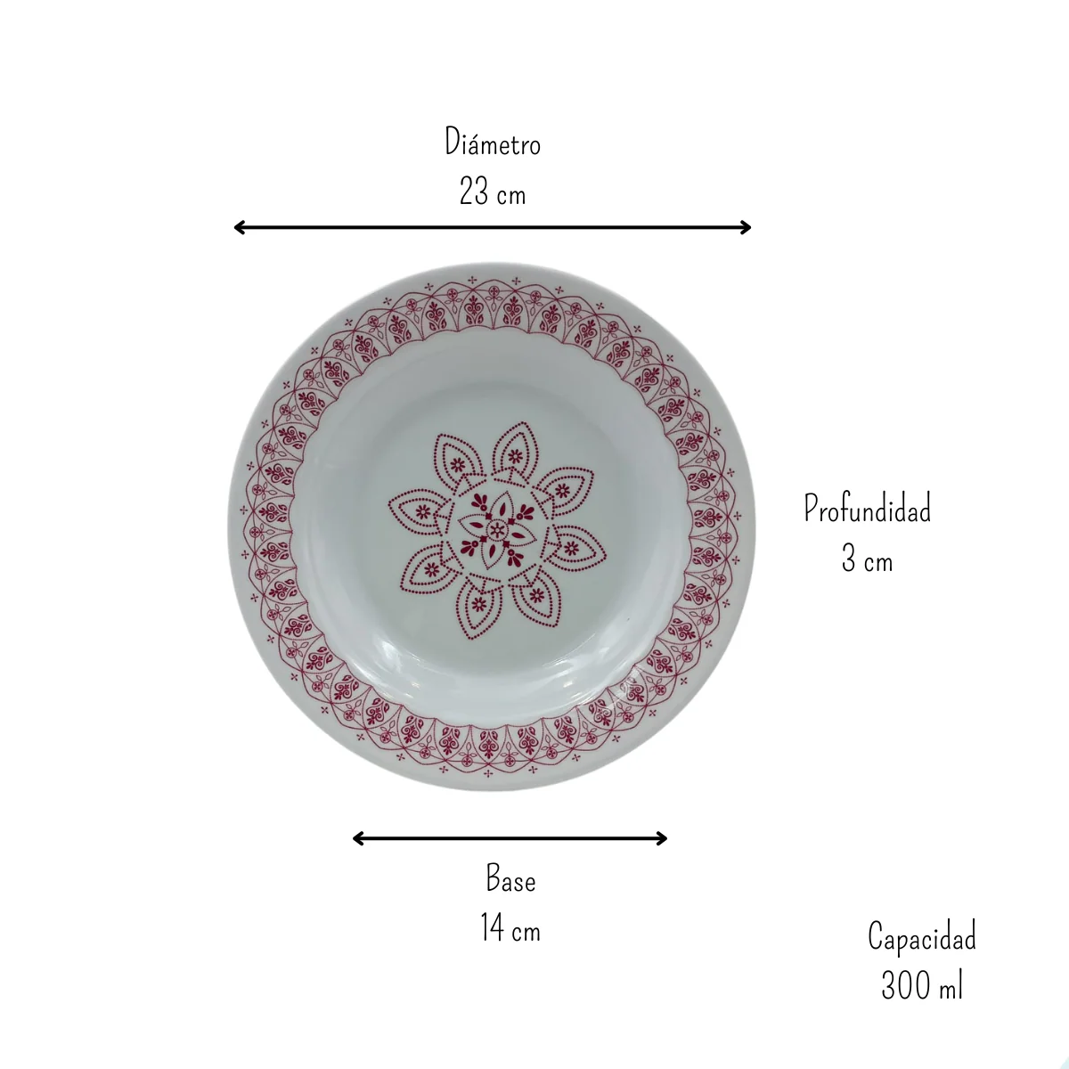 Plato Hondo Sopero 300 ml de Melamina tipo Plástico Talavera Vino Tab and Kit - Imagen 2